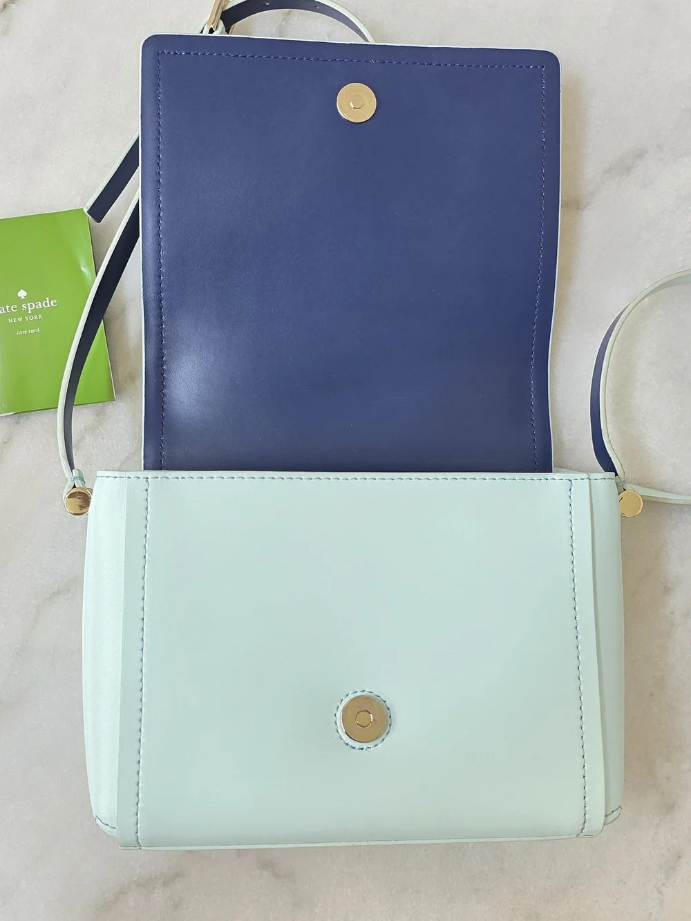 Kate Spade New York Putnam Drive Caressa Crossbody Bag Mint Blue Navy